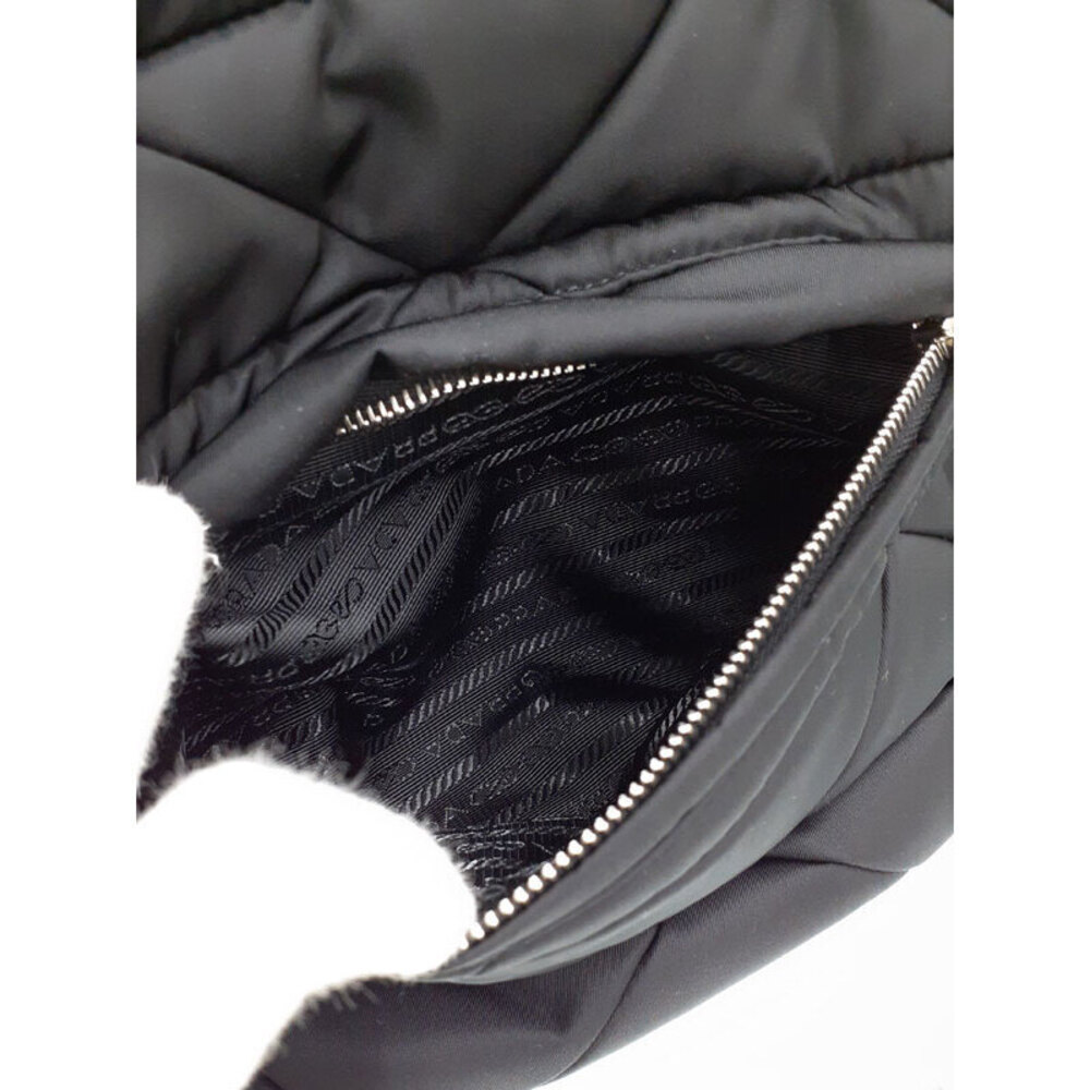 Prada logo Tote bag quilted Padded Bag black ReNylon triangle - Picture 8 of 9